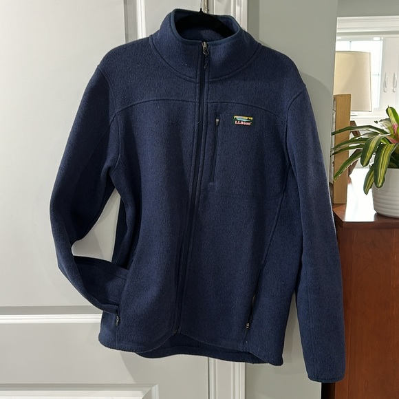 LL Bean Men’s Full Zip Sweater Fleece -Navy - Picture 5 of 7